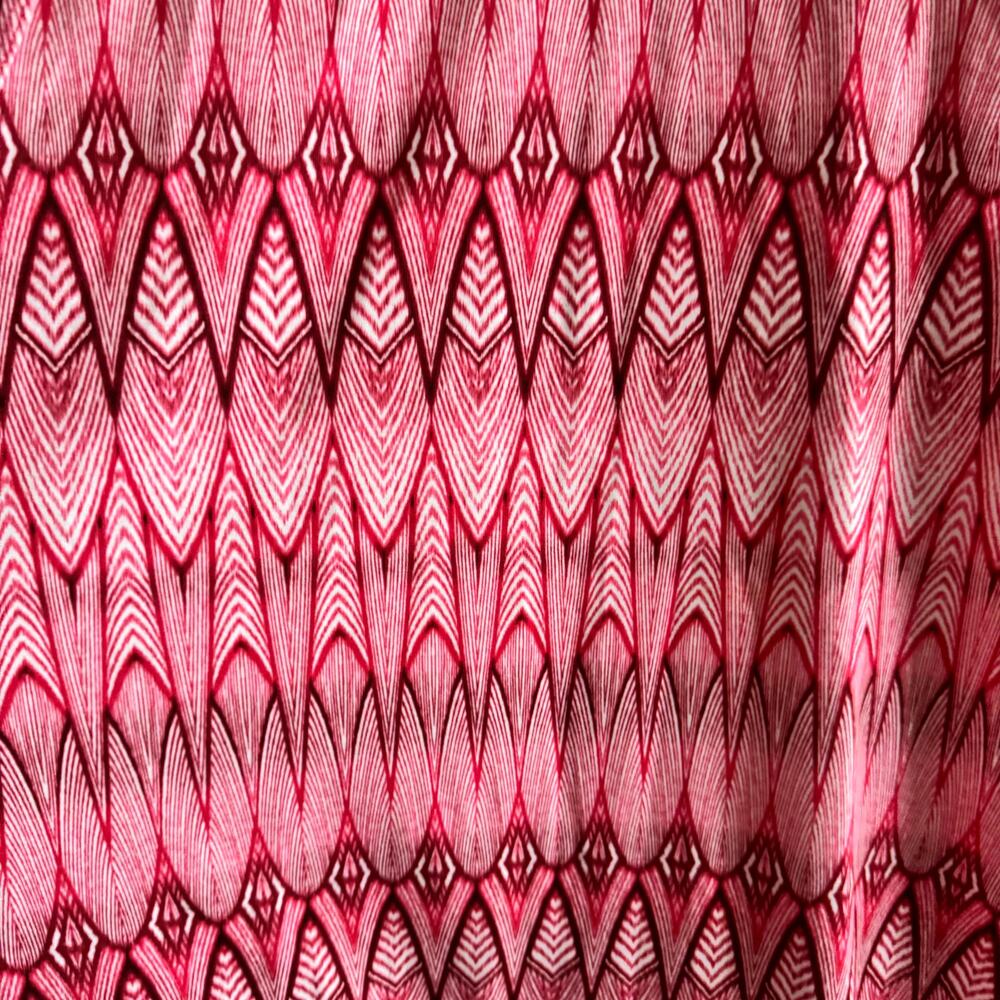 Prana Azalea Feather Print Calico Dress Pink Cutout Pullover Sleeveless Sz XL - Picture 2 of 4